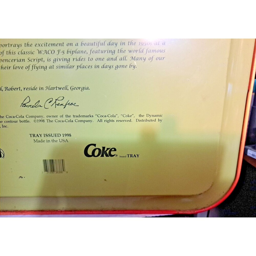 VTG 1998 Coca-Cola Goes Along Tray Pamela Renfroe Signed Metal Nostalgia - Picture 9 of 12